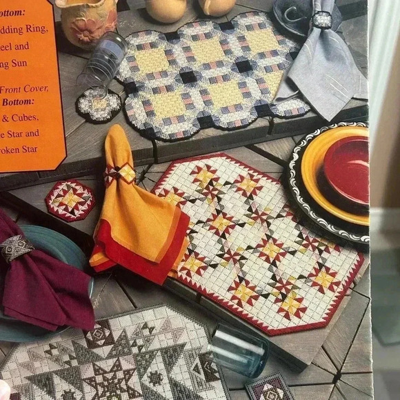 5/$25 Quilt  embroidered vintage placemats tutorial book DIY - Picture 5 of 7